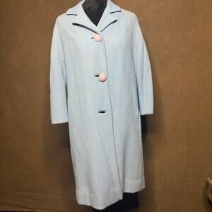 1960s Ransohoff’s San Francisco Bouclé Coat – Light Blue, Vintage Mid-Century